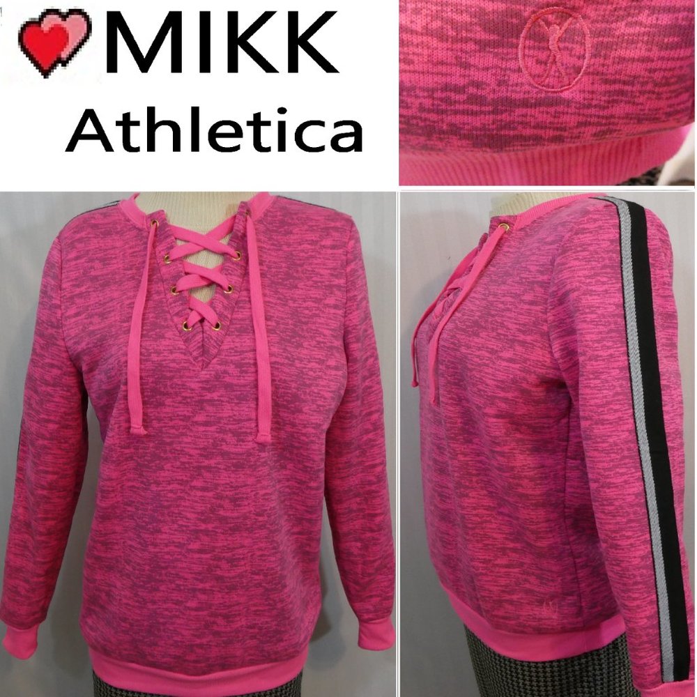 NWT 🆕️ MIKK Athletica Fleece Pullover Laced Yoga Top